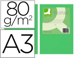 500h papel fotocopiadora Q-Connect A3 80g/m² color verde intenso